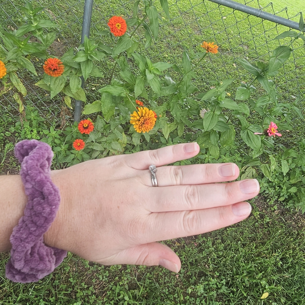 Purple Crocheted Hair Scrunchie